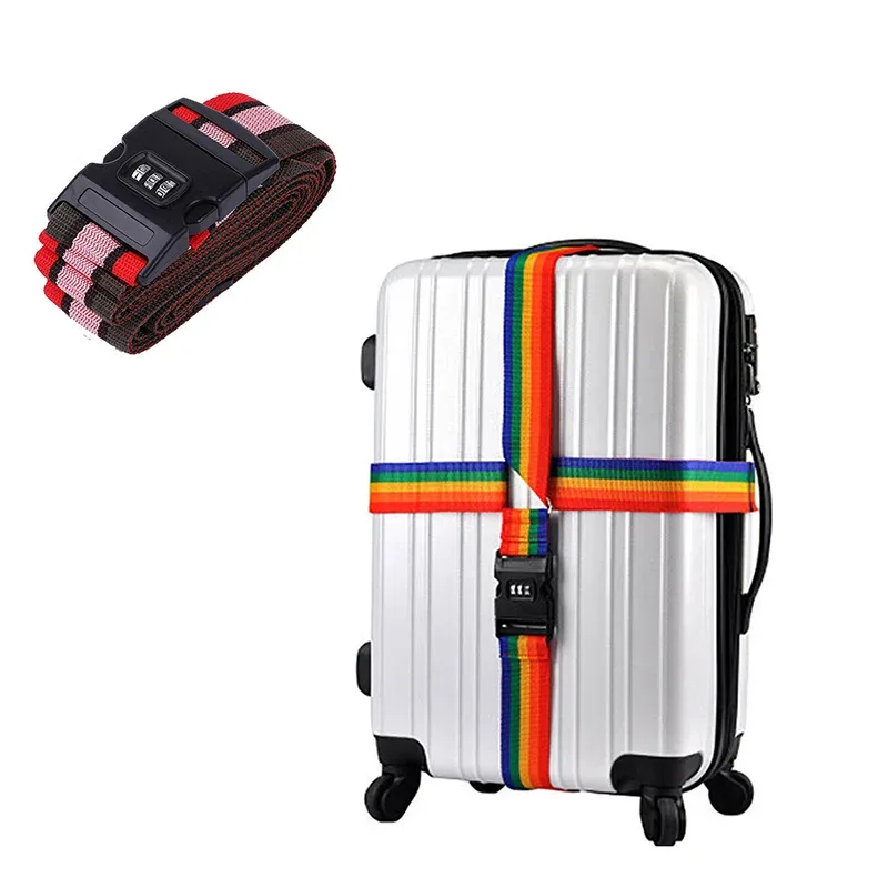sangle sécurité accessoire voyage nylon multicolore réglable cadenas mot passe jaune rouge vert bleu noir gris beige rose kaki
