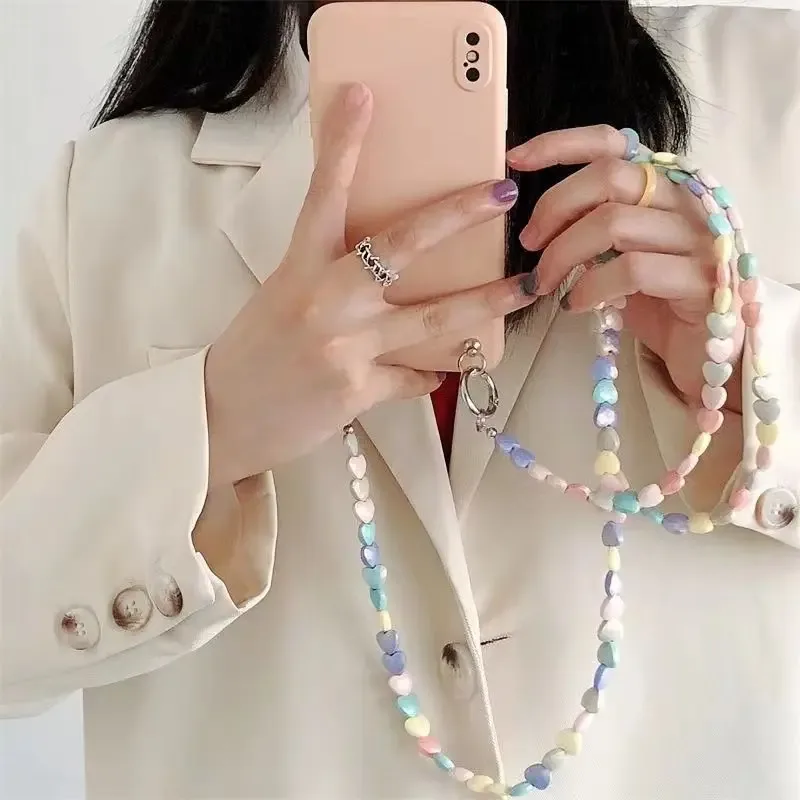 coréen rose fleur téléphone sangle breloque chaîne noeud téléphone portable lanière porte-clés filles sac pendentif mignon bandoulière sac à bandoulière chaîne