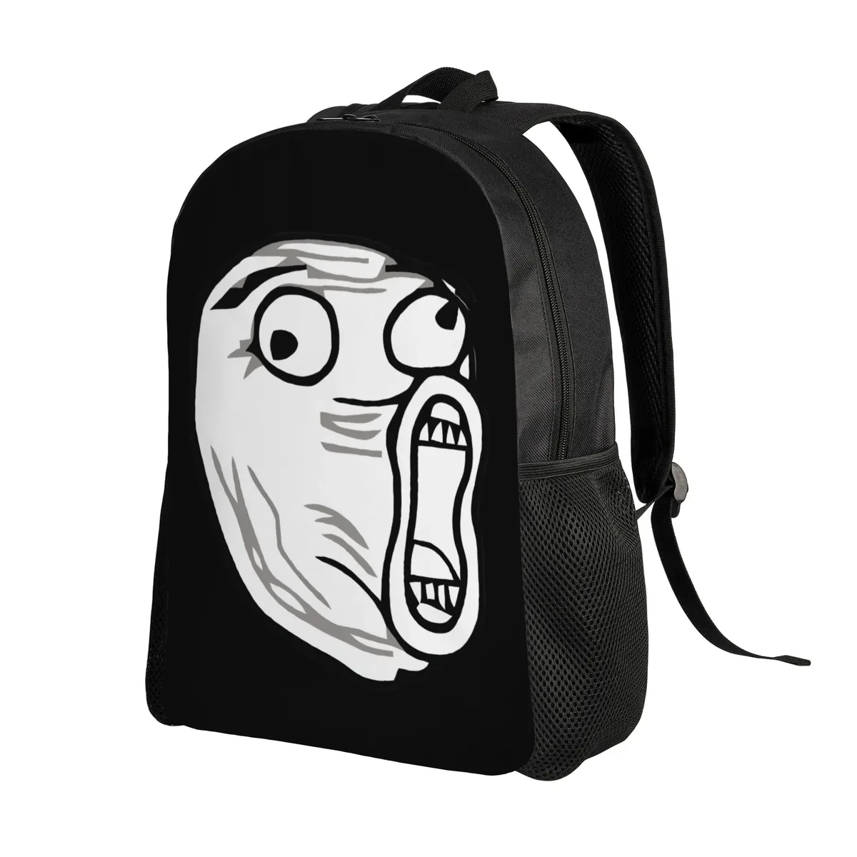 sac à dos personnalisé trollface amusant pour ordinateur portable, pour femmes et hommes, sac à dos basique pour l'école, le collège, les étudiants, sacs originaux