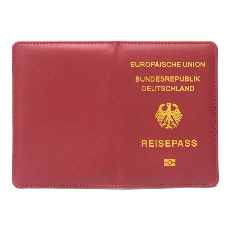 porte-passeport allemand pour hommes et femmes, couverture de passeport en cuir pu, étui pour passeport portable, porte-carte d'identité, porte-billet, accessoires de voyage