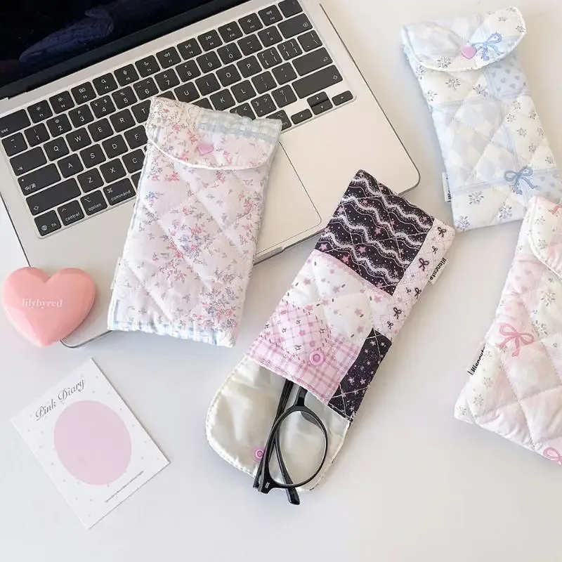 1 pièce, trousse à stylos à motif floral avec nœud, trousse de papeterie pour étudiants, sac de rangement portable pour lunettes pour filles, trousse de maquillage de voyage de grande capacité, cadeau