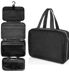 grande trousse de toilette suspendue avec crochet, étanche, pliable, sac de voyage, organiseur de maquillage, de rasoirs et de cosmétiques, accessoires de salle de bain