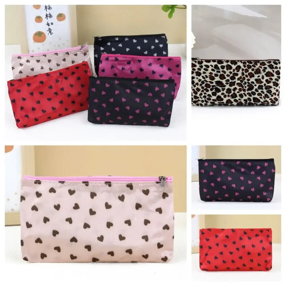 trousse de maquillage à motif de cœur, design de mode, boîte de rangement de cosmétiques de grande capacité, gain de place professionnel