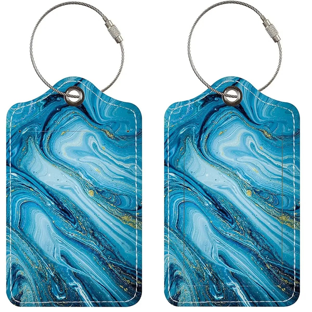 étiquette de bagage en cuir pu pour femmes et hommes, étiquette d'identification de valise, porte-nom et adresse pour bagages, accessoire de voyage