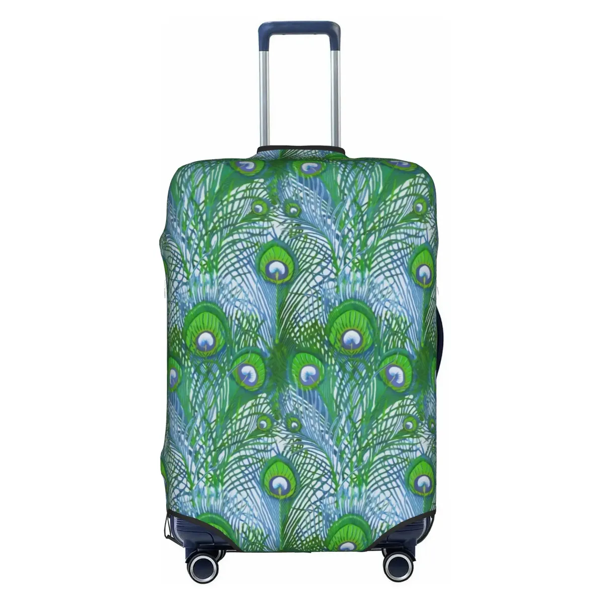 housse de protection pour bagages, motif paon amusant, violet clair sur violet, housse de valise de voyage élastique à motif animal