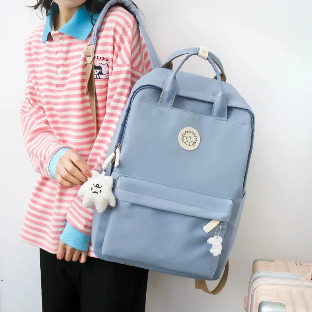sac à dos étanche pour femmes, grande capacité, en nylon, de voyage, ergonomique, couleur unie, pour ordinateur portable, livre, étudiant