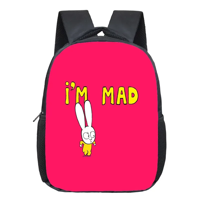 sac à dos scolaire simon super rabbit pour garçons et filles, motif dessin animé amusant, sac à dos enfant, sac à dos anime, sac à dos imprimé 3d, mochila