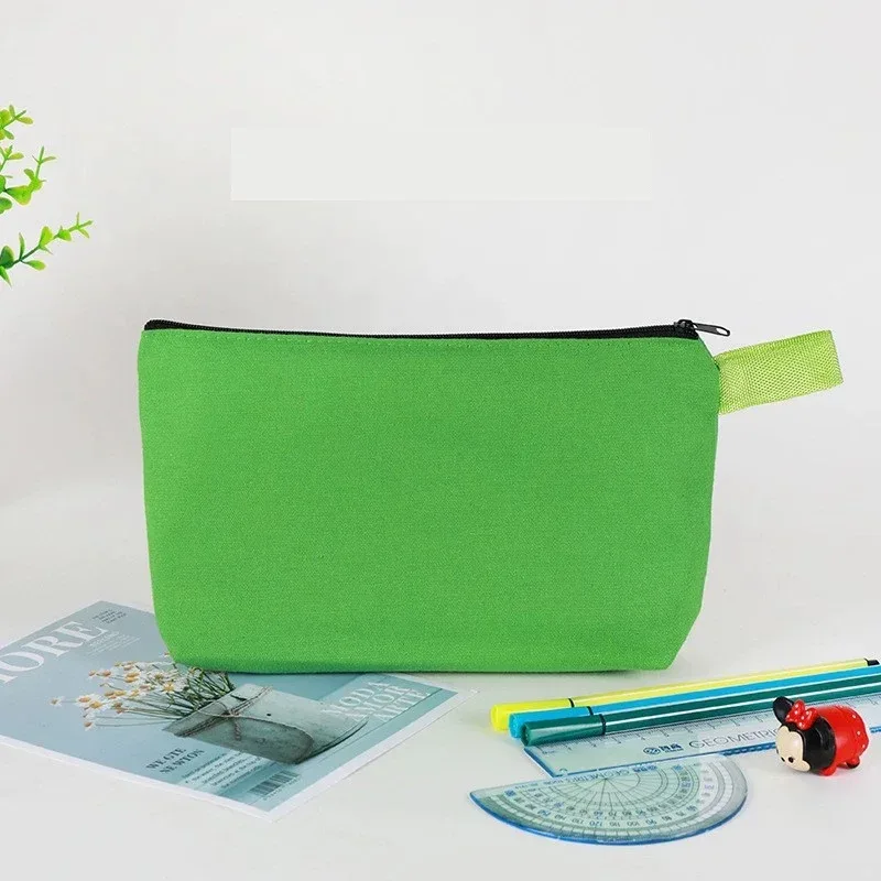 organisateur voyage cosmétique tissu coton couleur solide fermeture éclair crochet grande capacité sac rangement pinceaux maquillage papiers toilette