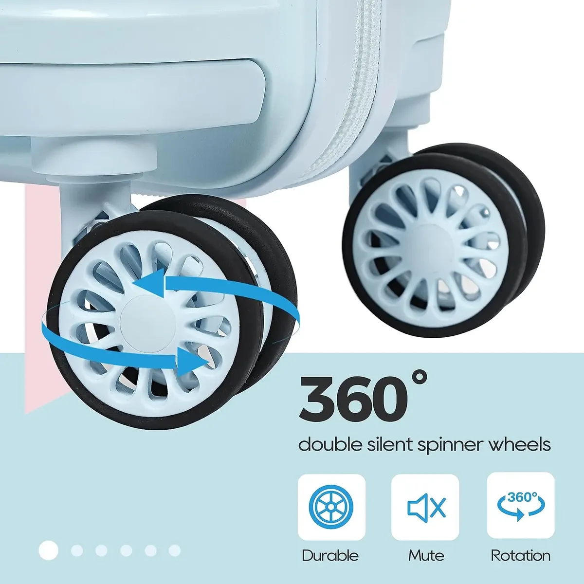 melalenia – ensemble de bagages à main 3 pièces, valise en matériau pp avec roulettes pivotantes, serrure rigide tsa