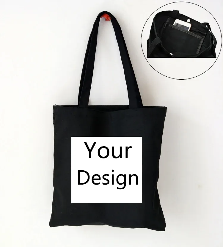 sac fourre-tout en toile de coton personnalisé, shopping vos images ici, design original, sacs de voyage blancs à la mode