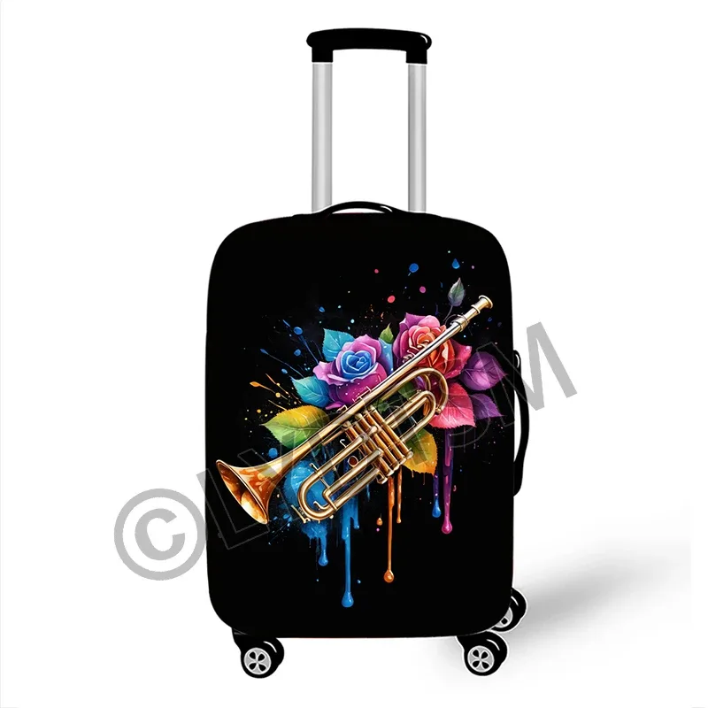 housse valise polyester motif musical coloré notes musique roses ailes protection voyage taille variable