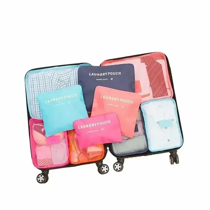 organisateur voyage tissu non tissé pvc cube sacs compression chaussures pochettes filtrage respirant tailles variées gris bleu rose kaki