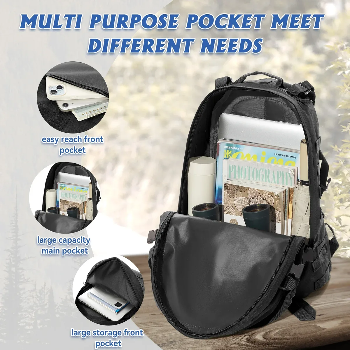 40l sacs à dos tactiques militaires molle armée assaut pack sacs à dos imperméables avec patch 3 jours bug out sac randonnée trekking sac à dos