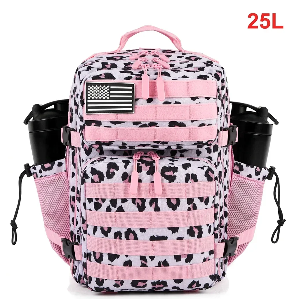 sac à dos tactique 25l pour femmes voyage en plein air randonnée bug out sac week-end exercice athlétisme sac à dos de gymnastique avec double porte-gobelet