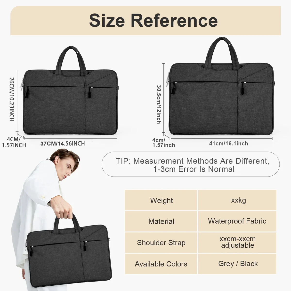 sac pour ordinateur portable étanche 13 14 15 pouces, pochette pour ordinateur portable 13 14 15 pouces pour lenovo, hp, etc., sac à main pour hommes et femmes