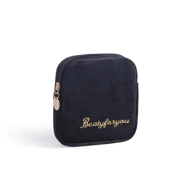 sac de rangement de maquillage en velours doux pour femme, trousse de toilette pour coussinets, trousse de maquillage de voyage gt, trousse de beauté pour évaluateurs