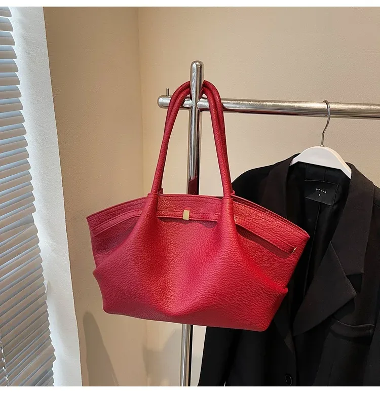 sac fourre-tout en cuir pu souple, design de niche de luxe, capacité spacieuse, sac à bandoulière pour femmes, sac à bandoulière pour les déplacements et les voyages