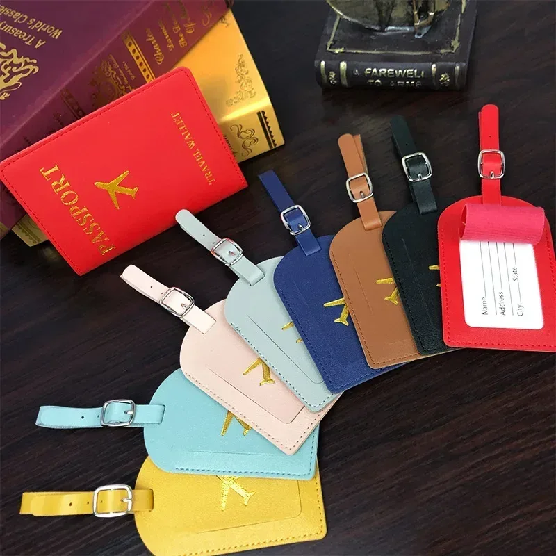 étiquette de bagage femmes hommes en cuir pu valises de voyage étiquette d'identification bagages sac d'embarquement étiquettes nom id adresse support accessoires