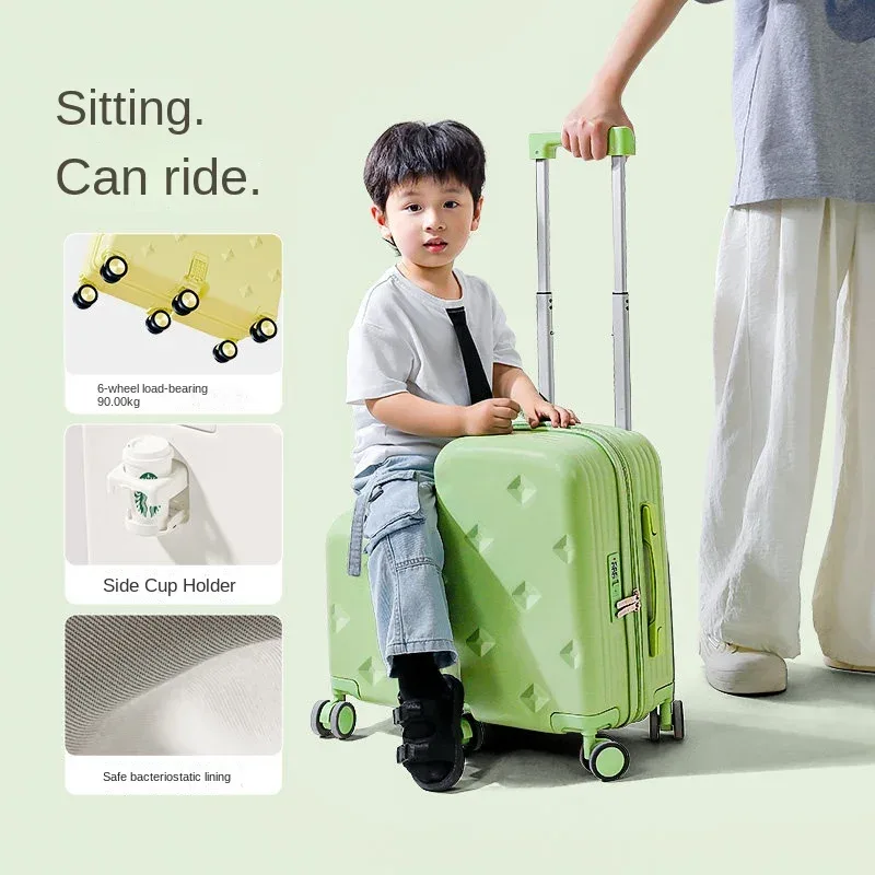 valise à roulettes 2-en-1 pour enfants, petite valise de cabine 18/20 pouces avec porte-gobelet pour garçons et filles, idéale pour les étudiants