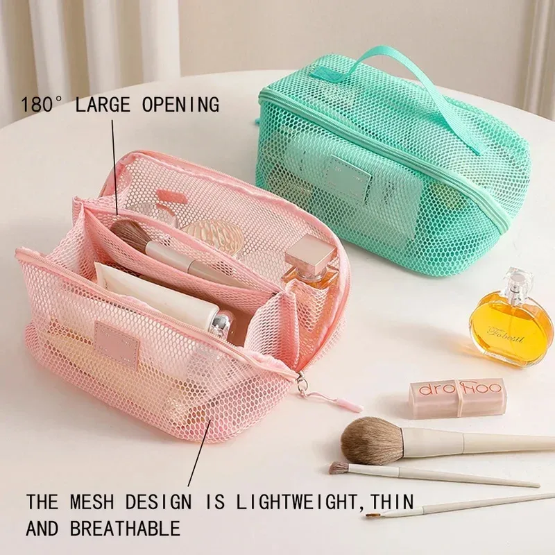 organisateur de maquillage, trousse de toilette pour femme, pochette de rangement pour maquillage, pochette de rangement pour cosmétiques, sac de rangement pour voyage avec fermeture éclair