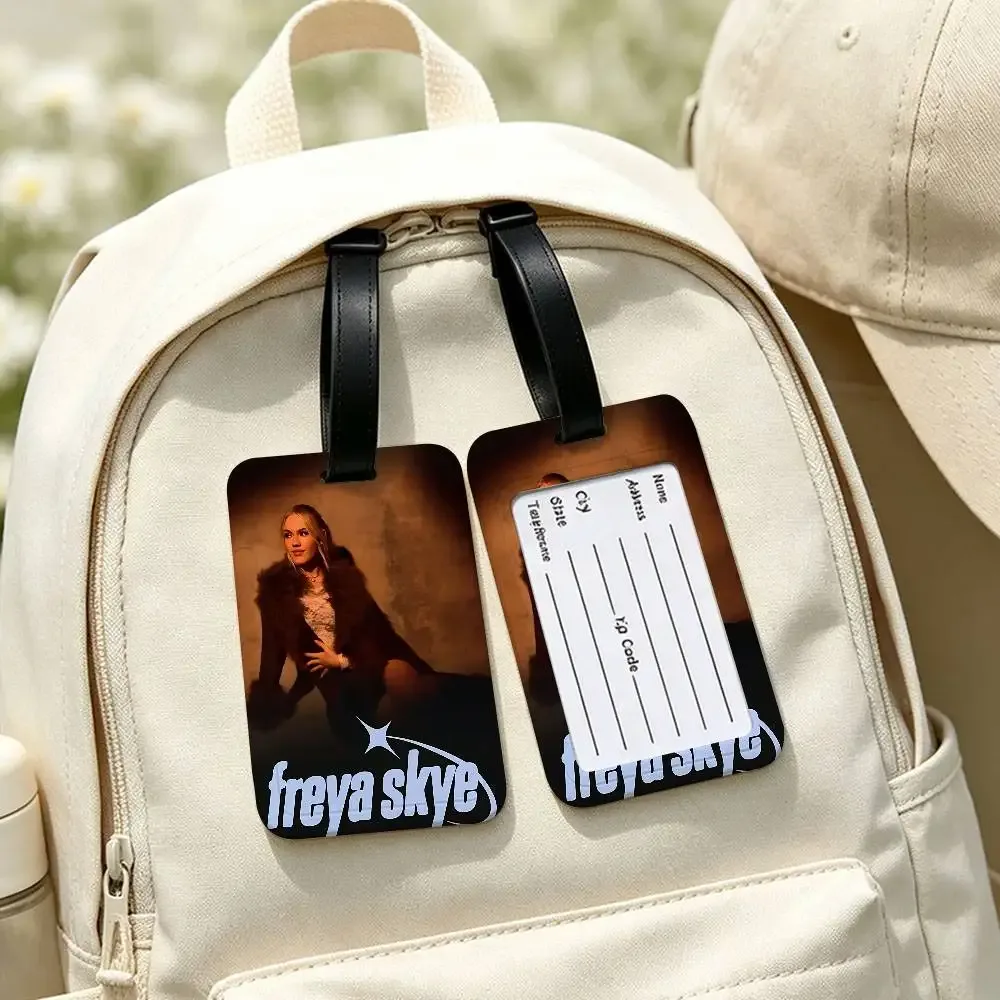étiquette d'identification de bagages en pvc singer f-freya skye, porte-carte d'informations anti-perte, étiquette de nom pour valise de voyage