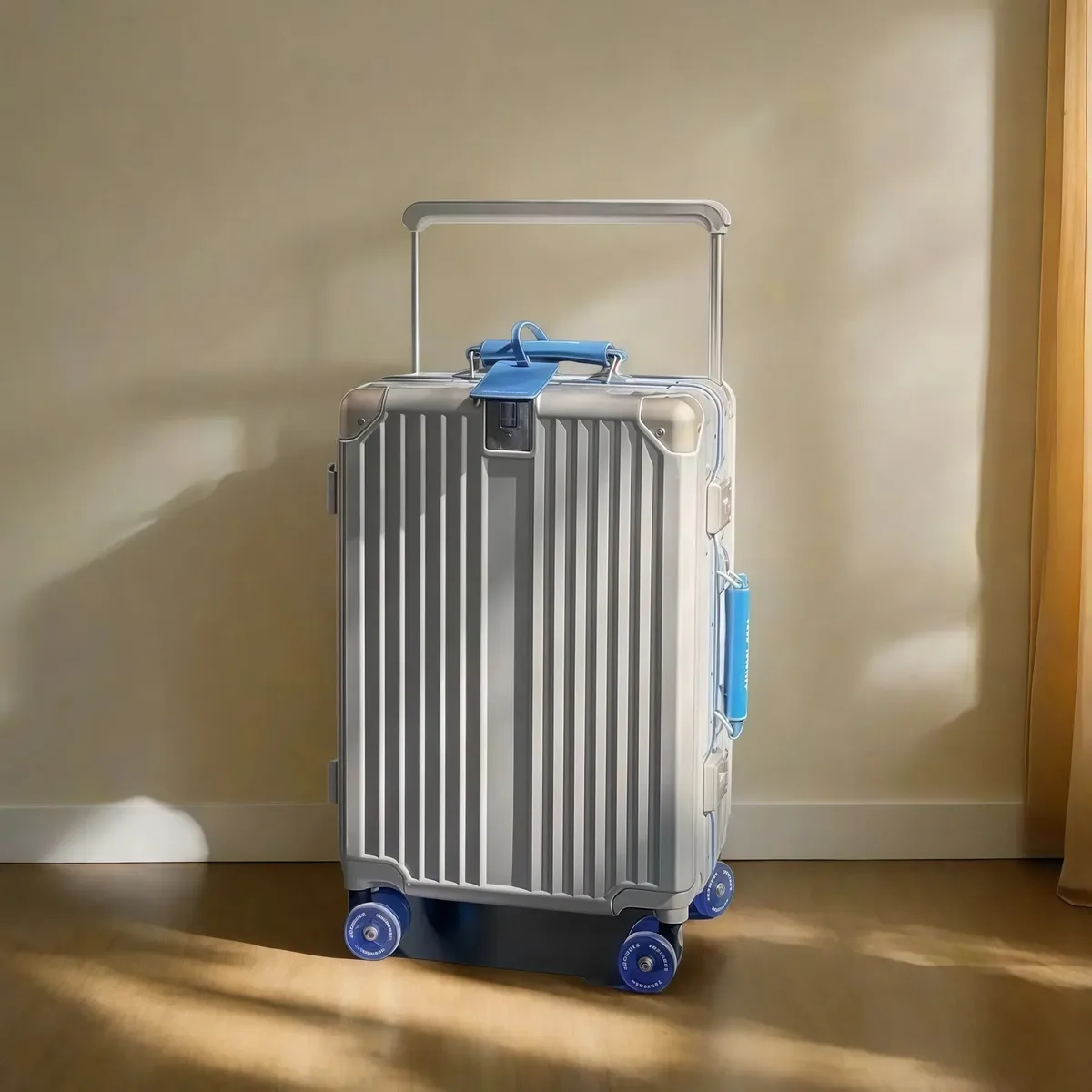valise bagage roulant pc aluminium serrure tsa roues silencieuses poignées transport amovibles compartiments internes organisés usage voyage