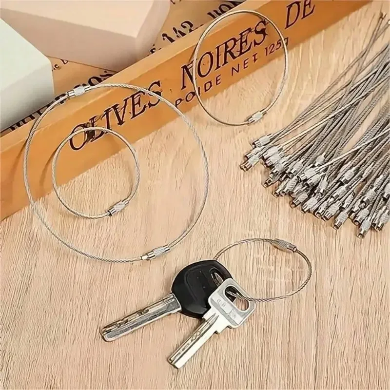cadenas métal fil dacier inoxydable anneaux cintresac voyage bagage tag identification clés objets sécurité