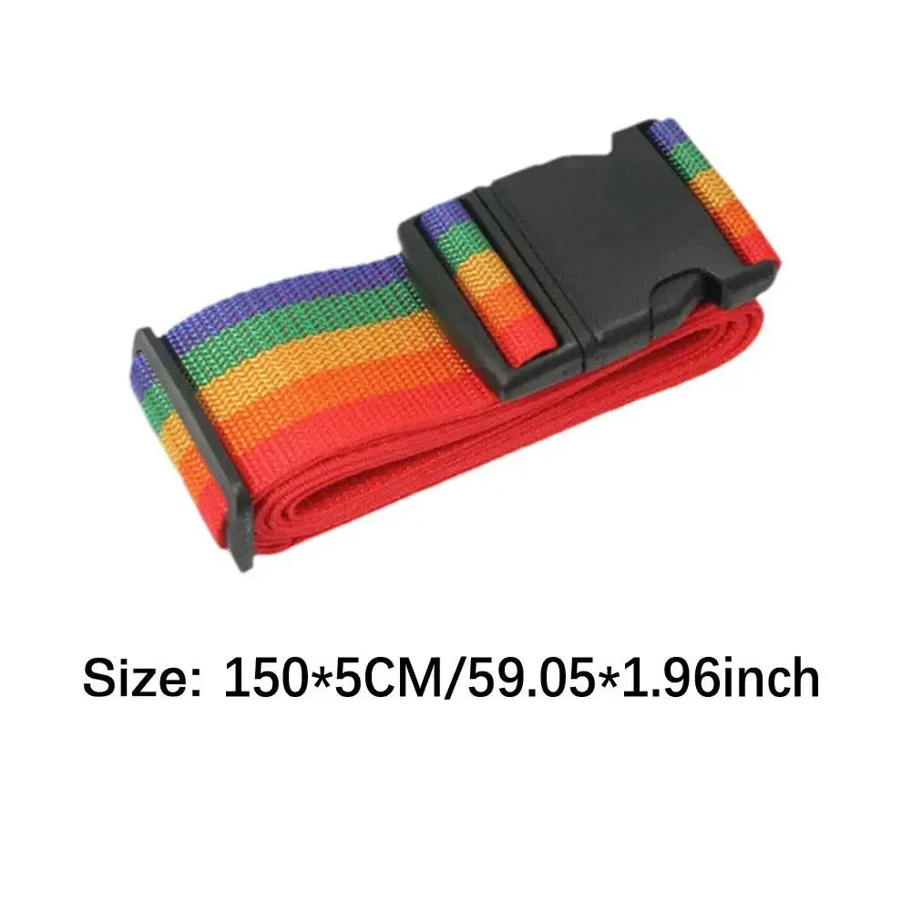 sangle de bagage réglable arc-en-ciel, boucle d'emballage pour valise de voyage, ceinture de sécurité pour bagages, accessoires de voyage, 1/2 pièces