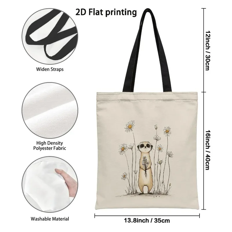 sac fourre-tout spacieux à motif de chat et de fleurs de prune, sac de shopping réutilisable à motifs vifs, sac à main durable, adapté aux magasins.