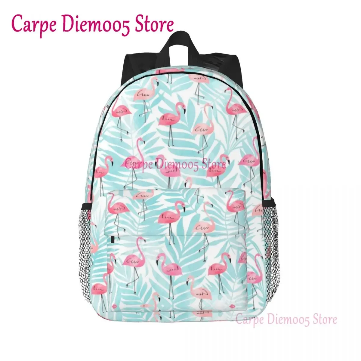 sac à dos à motif sans couture pour femmes et hommes, sac à livres pour étudiants, convient aux sacs pour ordinateur portable 15 pouces, plantes tropicales, flamant rose, oiseau