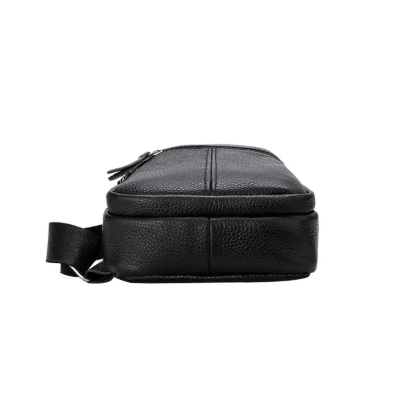 sac de poitrine en cuir véritable pour hommes, sac à bandoulière en cuir de vache de grande capacité, sac à bandoulière pour hommes d'affaires, sac de rangement pour téléphone