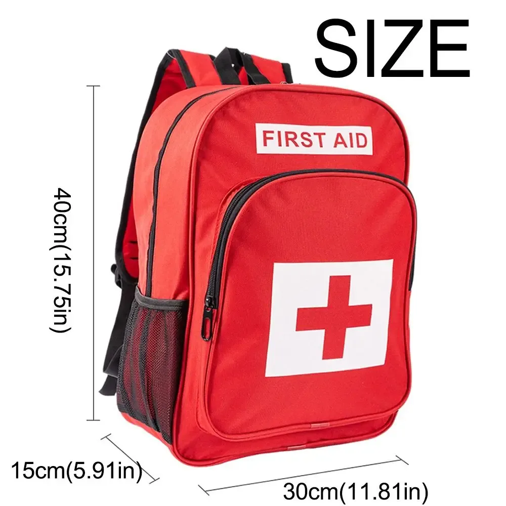 sac à dos médical d'urgence vide, anti-rayures, rouge, sacs de sauvetage d'extérieur, sacs de traumatologie imperméables en nylon pour premiers intervenants