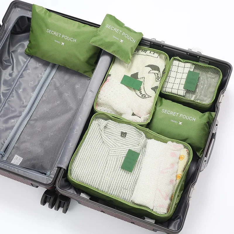 organisateur voyage polyestere rouge bleu blanc vert rose compact minimaliste pliable transport usage quotidien multifonction stockage effets personnels