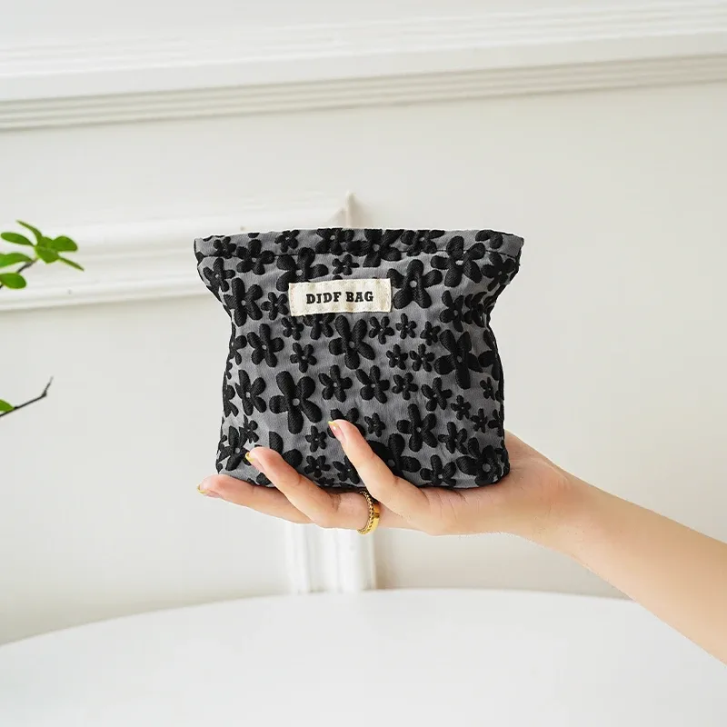sac de maquillage à fleurs colorées pour femmes, grande capacité, sac de rangement portable pour changement de cosmétiques, trousse de toilette de voyage, sac de doublure de banlieue