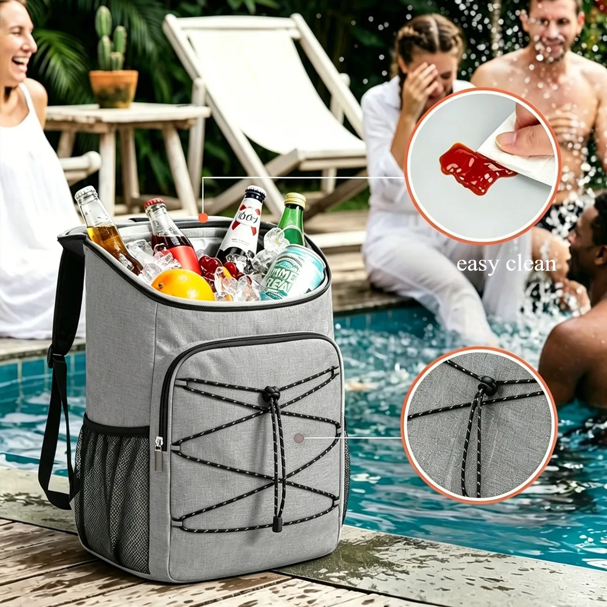 sac isotherme multifonctionnel, sac à dos portable, imperméable, grande capacité, pour le camping, le pique-nique, les boissons, les fruits