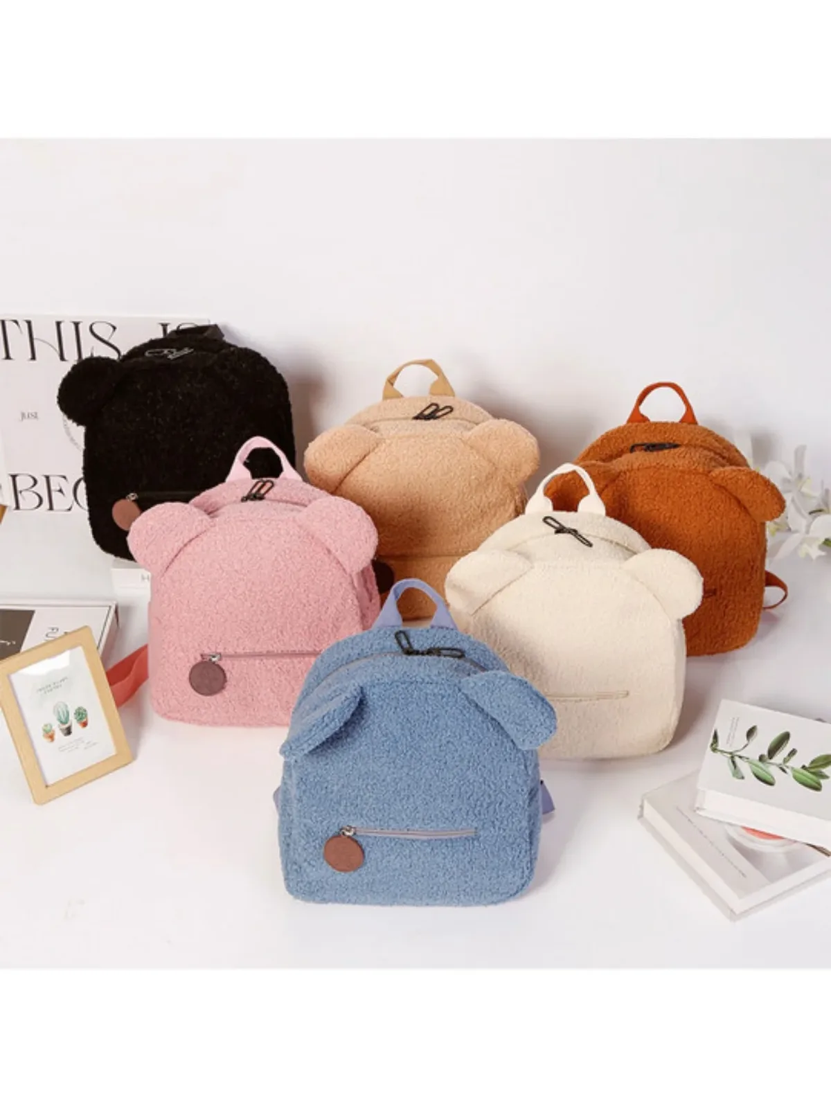 sac à dos ours en peluche pour femmes, sac de voyage doux, sac à dos mignon de dessin animé, sac cadeau pour enfants, sac à dos de loisirs à la mode avec oreilles d'ours