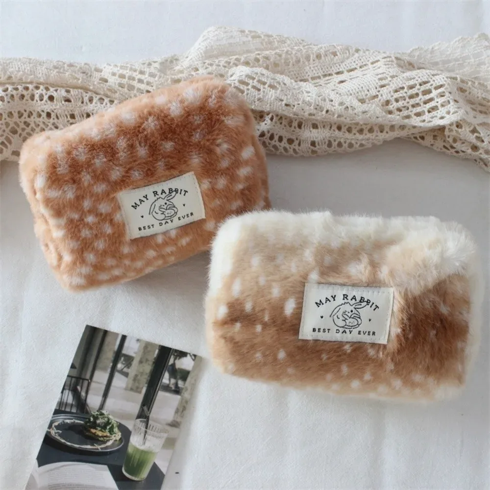 petite trousse de maquillage à la mode, organisateur de voyage de grande capacité, pochette pour serviettes hygiéniques, étui à rouge à lèvres à motif de cerf pour femmes en voyage