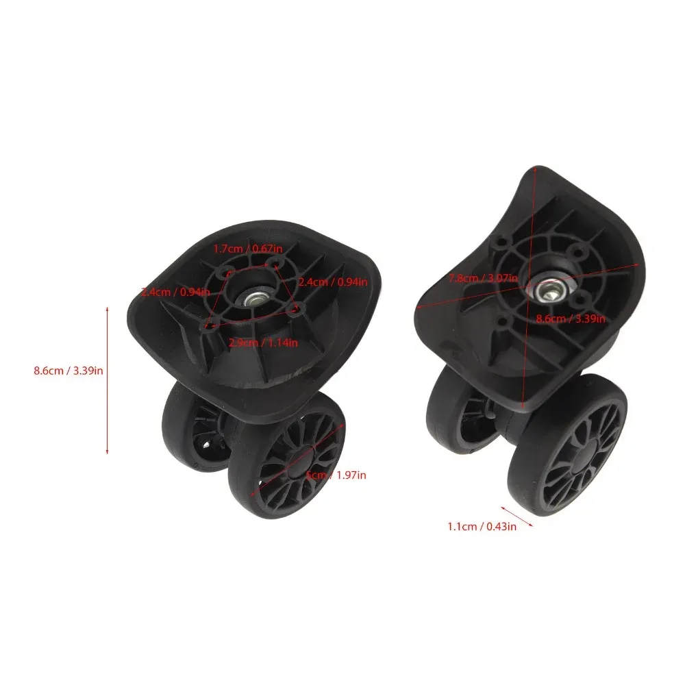 1 paire de roues de rechange abs pour bagages, légères, installation facile, roulettes universelles pour valises, roues de rechange silencieuses pour bagages