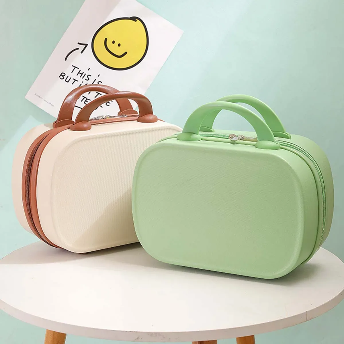 trousse toilette abs tissu doux couleur uni femmes hommes sac maquillage voyage cosmétiques lisse motifs simple