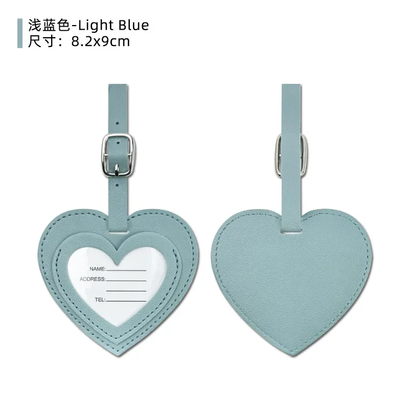 étiquette de bagage de voyage en forme de cœur, personnalisable avec initiales, étiquette de valise de luxe pour affaires, gravure de nom, pendentif de sac à main en pu, vente en gros, cadeau de mariage