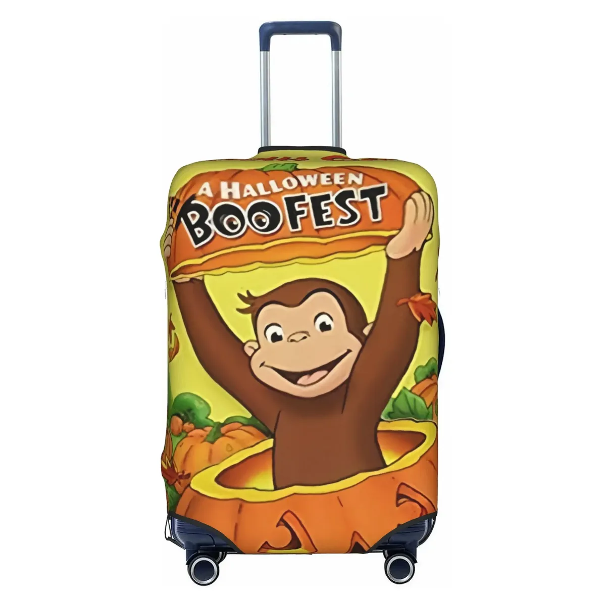housse de valise anti-poussière, motif dessin animé curious george funny tv monkey anime, protection pour bagages de 18 à 32 pouces