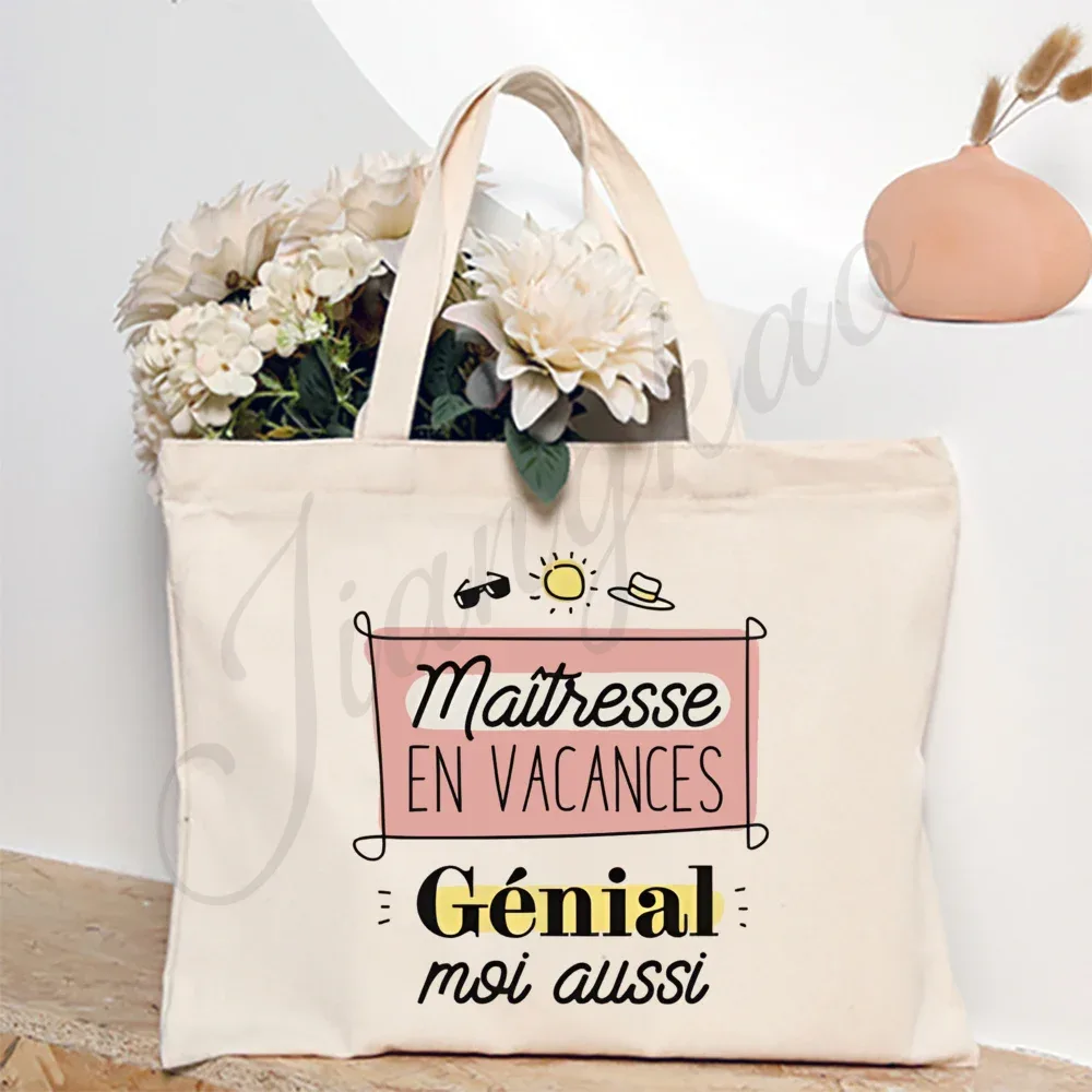 sac fourre-tout imprimé « maitresse maitre en vacances, ne pas déranger », sacs à bandoulière de voyage, cadeau de remerciement pour les enseignants diplômés