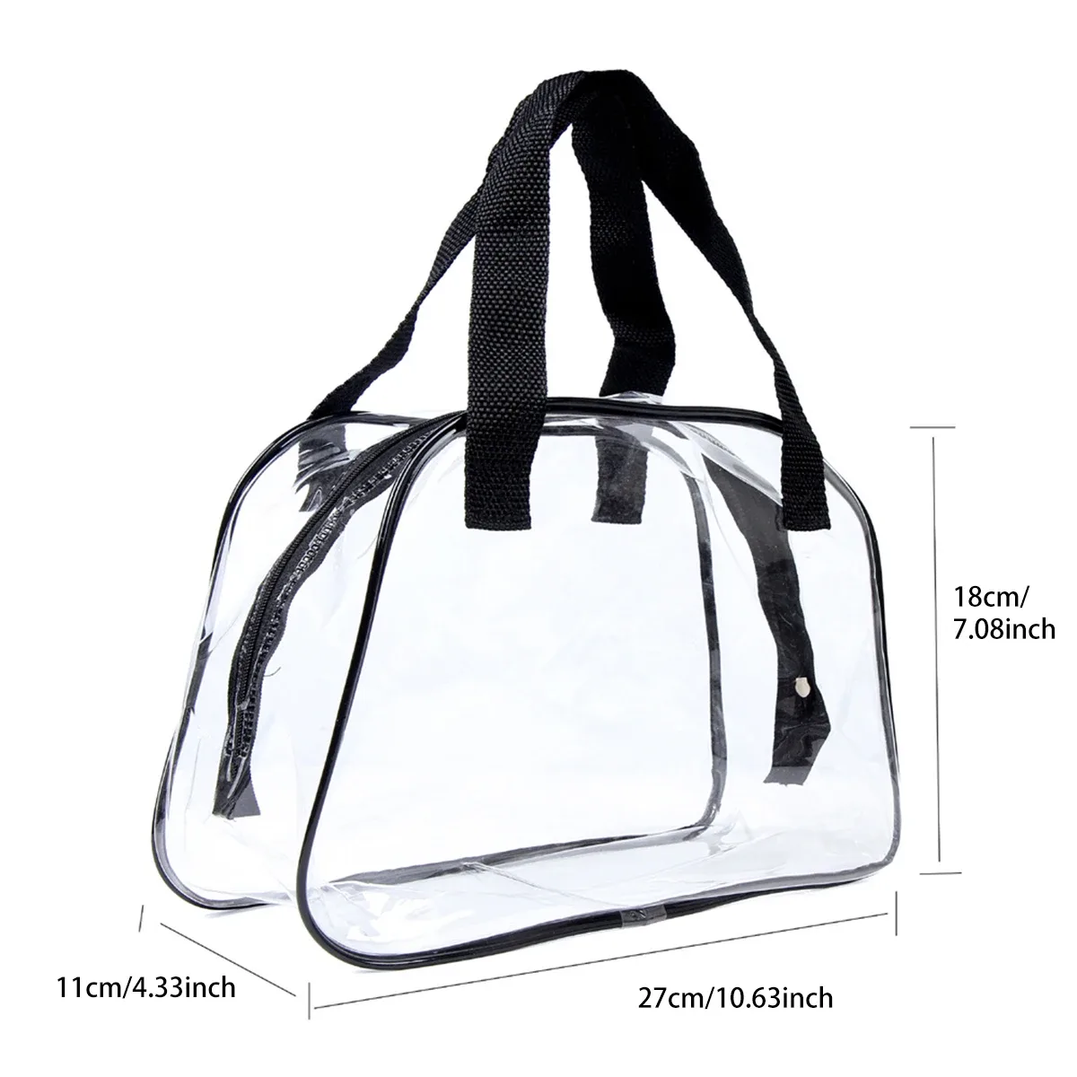 sac cosmétique transparent en pvc pour voyage et concert, sac fourre-tout approuvé pour les stades, sac de toilette de voyage, petit sac à main
