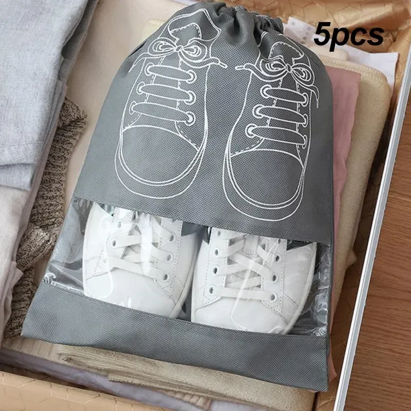 sac de rangement pour chaussures, 5/10 pièces, organisateur de placard, sac portable de voyage non tissé, poche étanche pour vêtements, sac suspendu à tirage classifié