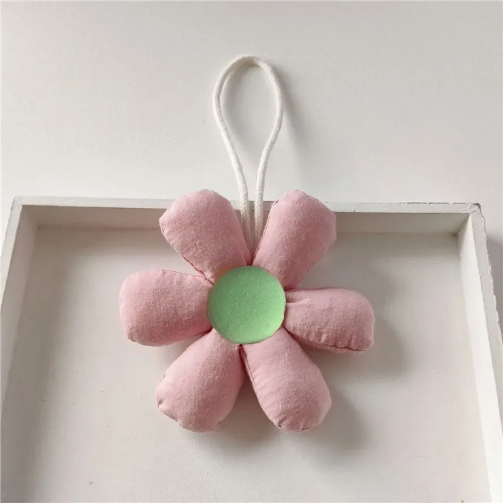 pendentif de sac en tissu à motif floral, breloques pour sac, accessoires assortis, décoration de sac à dos tendance, lanière florale rembourrée de style coréen pour fille.