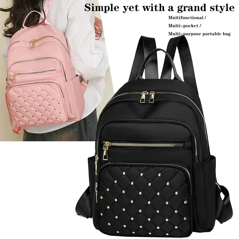 sac à dos pour femme en tissu doux pour usage quotidien, avec poche latérale, design simple, multicolore, pour un look décontracté et tendance