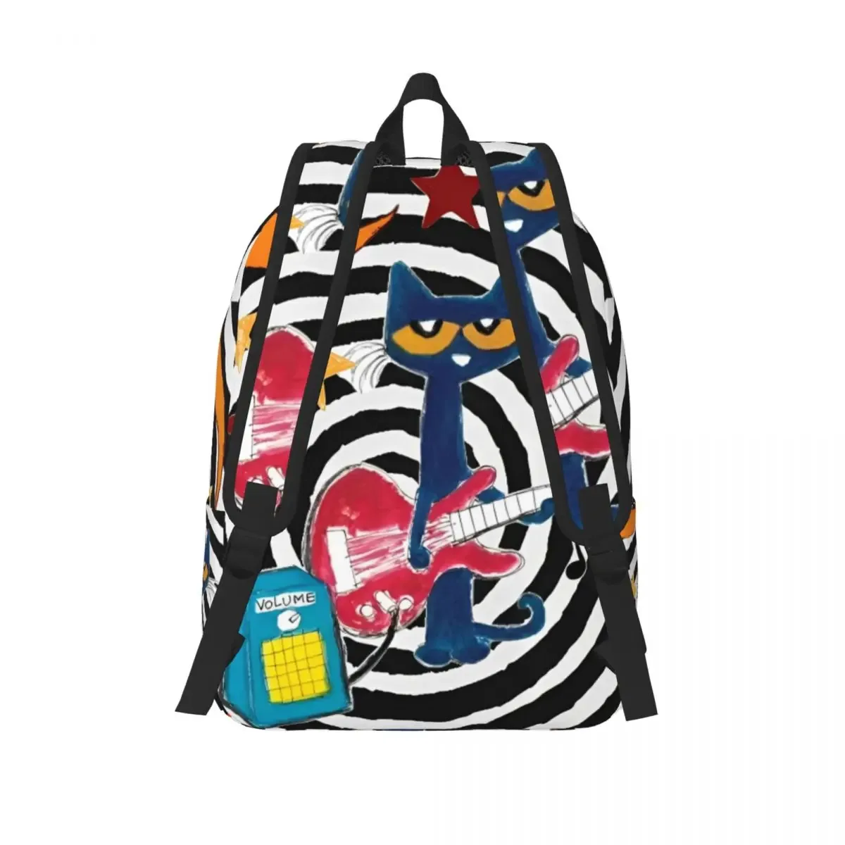 pete le chat j'aime mes chaussures blanches sac à dos cool lycée randonnée voyage dessin animé chats sac à dos pour hommes femmes ordinateur portable sacs en toile
