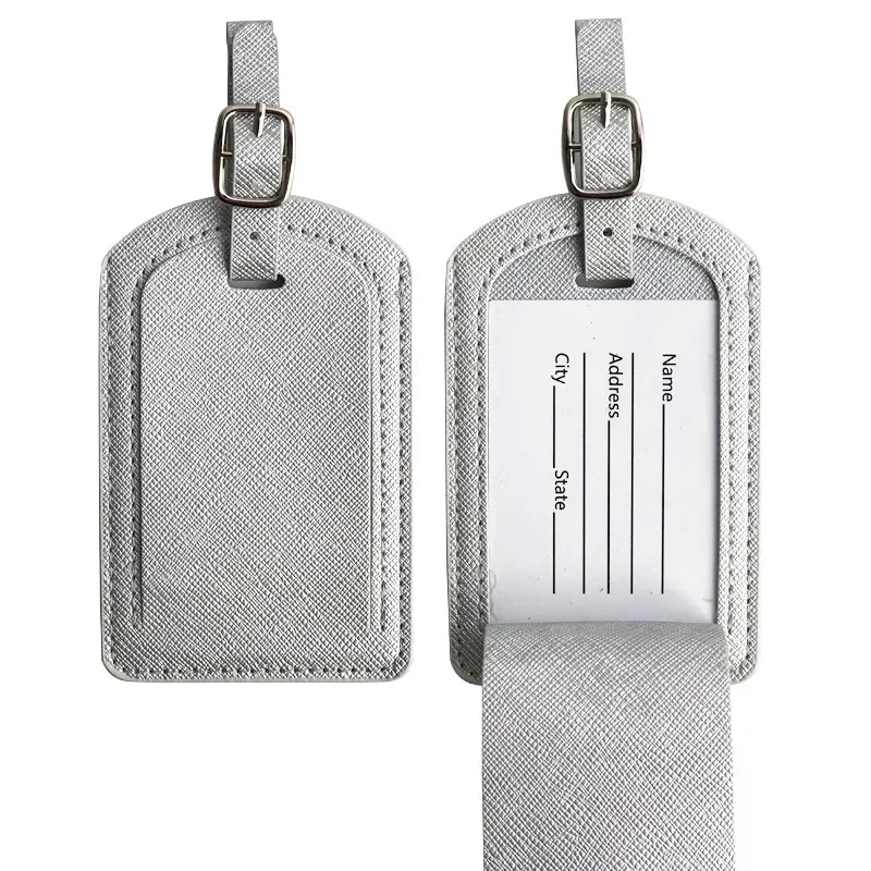 saffiano-étiquette de bagage en cuir pu, étiquette d'embarquement de voyage, multi-documents