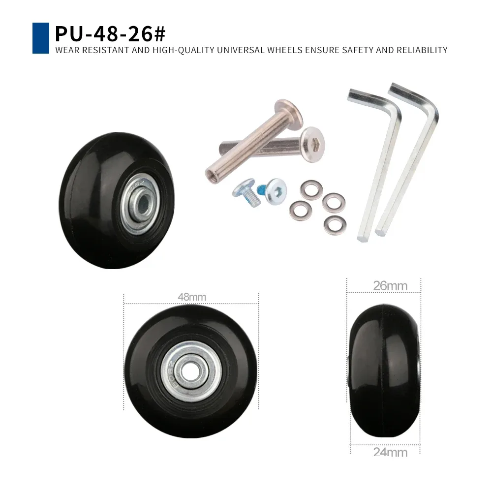 accessoires de bagages, roues d'avion, poulie de valise, roue muette, pièces résistantes à l'usure, rouleaux de réparation, 2 pièces 4 pièces