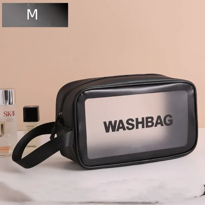 sac à cosmétiques portable de grande capacité, anti-poussière, sacs de rangement pour maquillage, sacs de voyage transparents en pvc à la mode